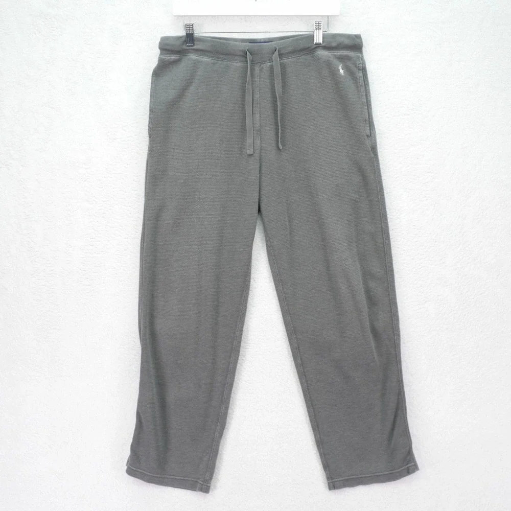 Polo Ralph Lauren Sleepwear Pajama Pants Gray Waffle Knit -Large‎ 32 / 29- High